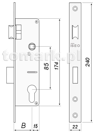 zamek waski do drzwi aluminiowych 85 25 30 35 LOB wymiary